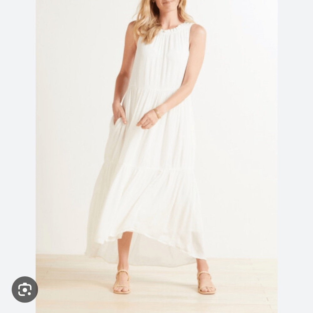EVEREVE Roan + Ryan White Bella Sleeveless tiered Flowy Midi Dress Size small